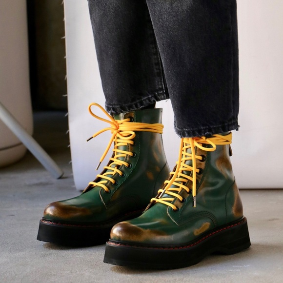 R13 Stack Boot - Hunter Green Remove. Size 10 IT 40 - Picture 6 of 15